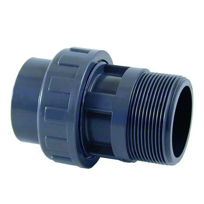 Raccord union PVC pression 50mm à coller fileté 2"