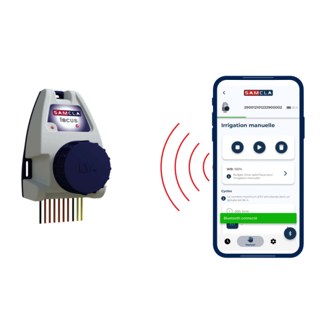 Programmateur SAMCLA Focus Bluetooth à Piles - 1 à 6 stations