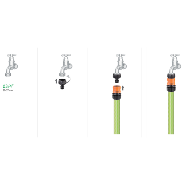 Raccord nez de robinet 3/4" Claber