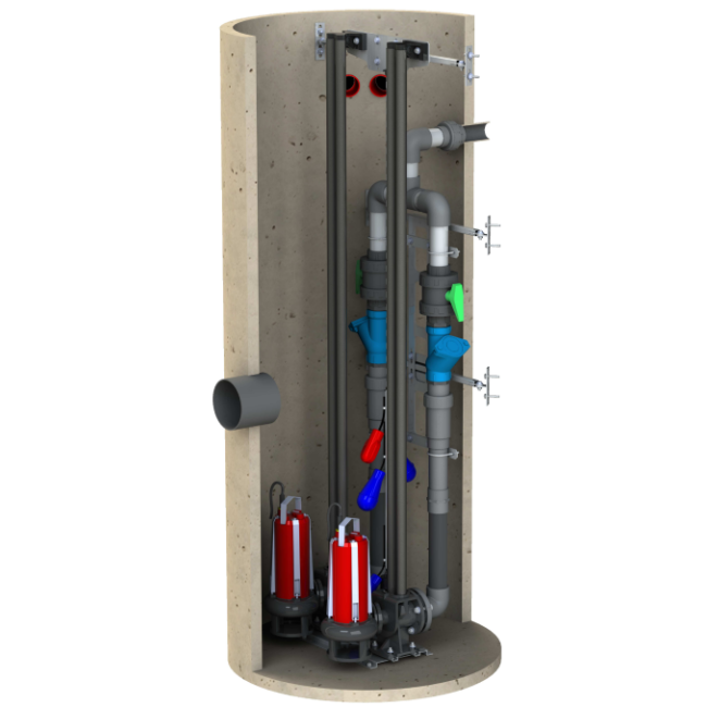 Kit relevage fosse béton 6m - DN65