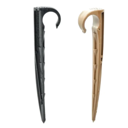 Crampon de sol noir ou marron pour tube 16 et 20 mm (sachet de 20)