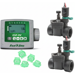 Kit complet RAIN BIRD ESP 9V 2 Stations + 2 électrovannes