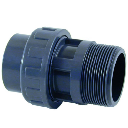 Raccord union PVC pression 32mm à coller fileté 1"